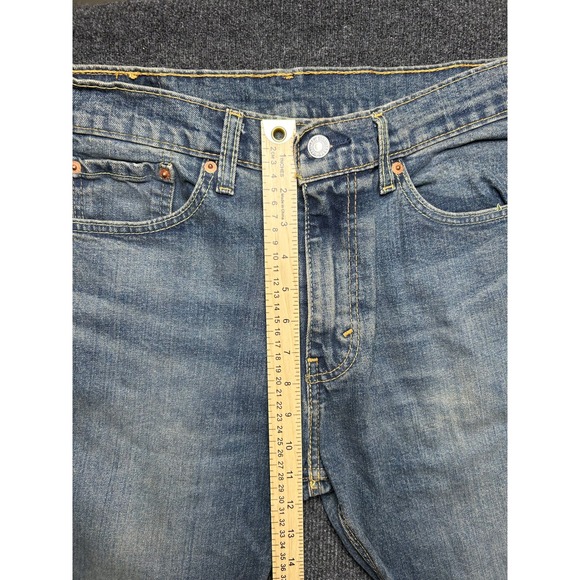 Levis 505 Mens Regular Fit Straight Leg Jeans Blue Denim W32 L30 - Picture 5 of 7
